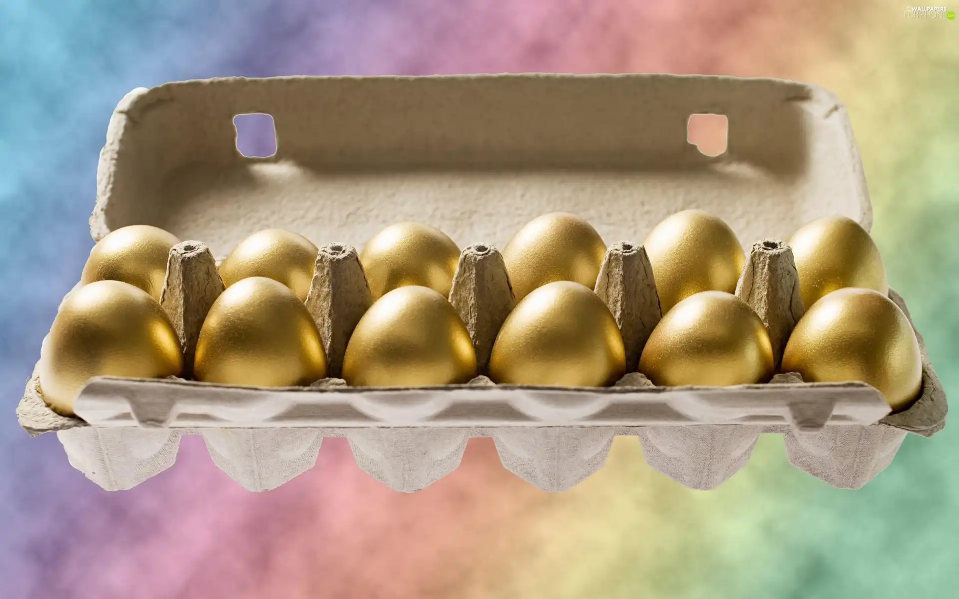 Golden, package, Easter, eggs