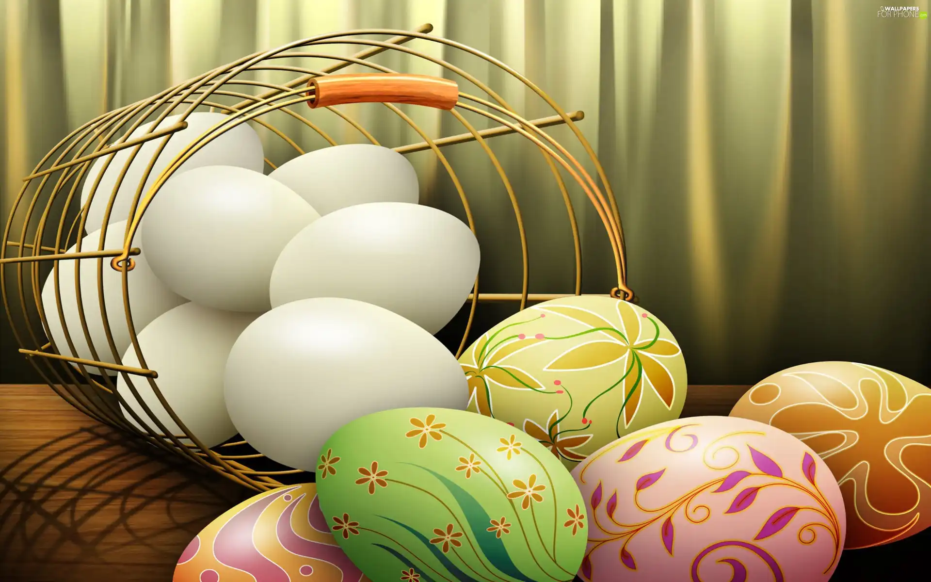 basket, color, eggs, eggs