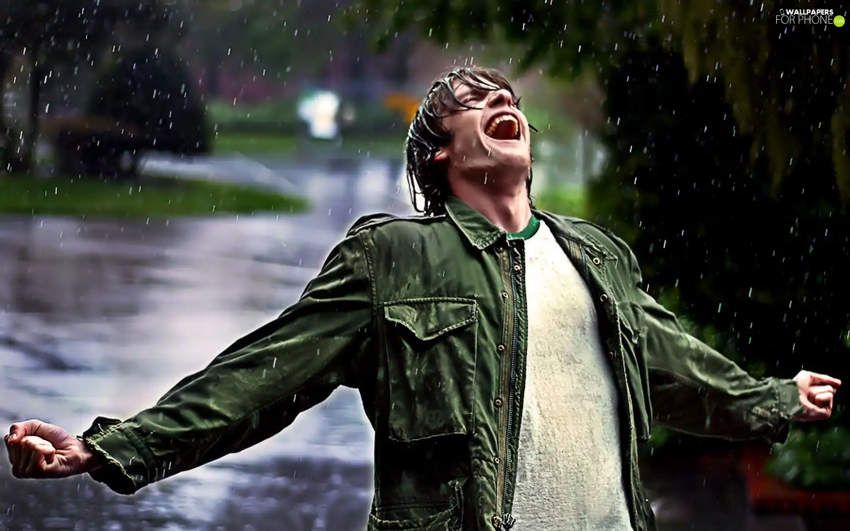 Rain, a man, Emotions