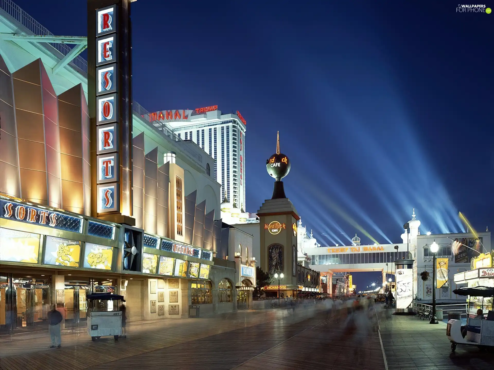 Atlantic City, Street, evening, Casinos