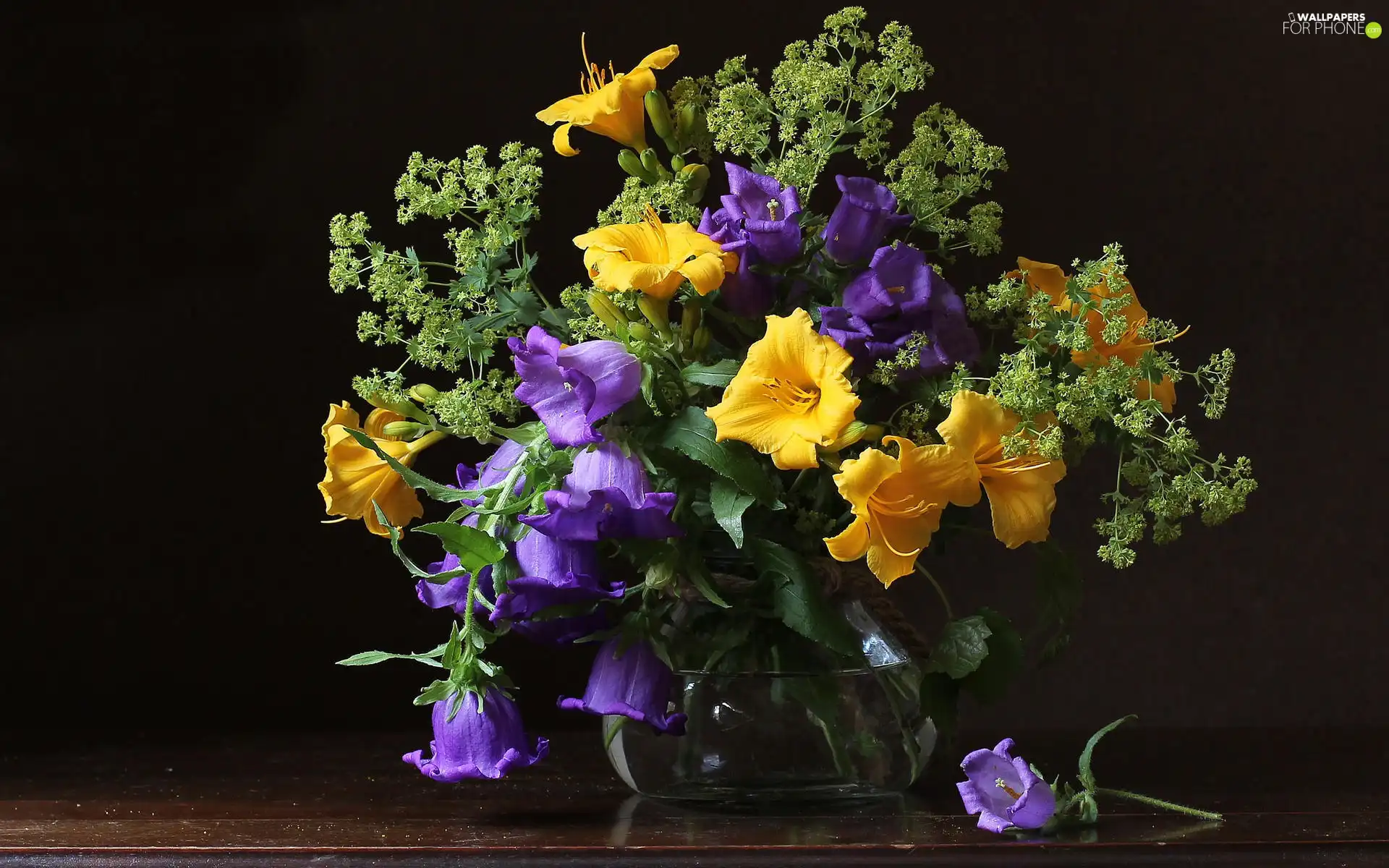 Yellow, Flowers, Vase, ringtones, bouquet
