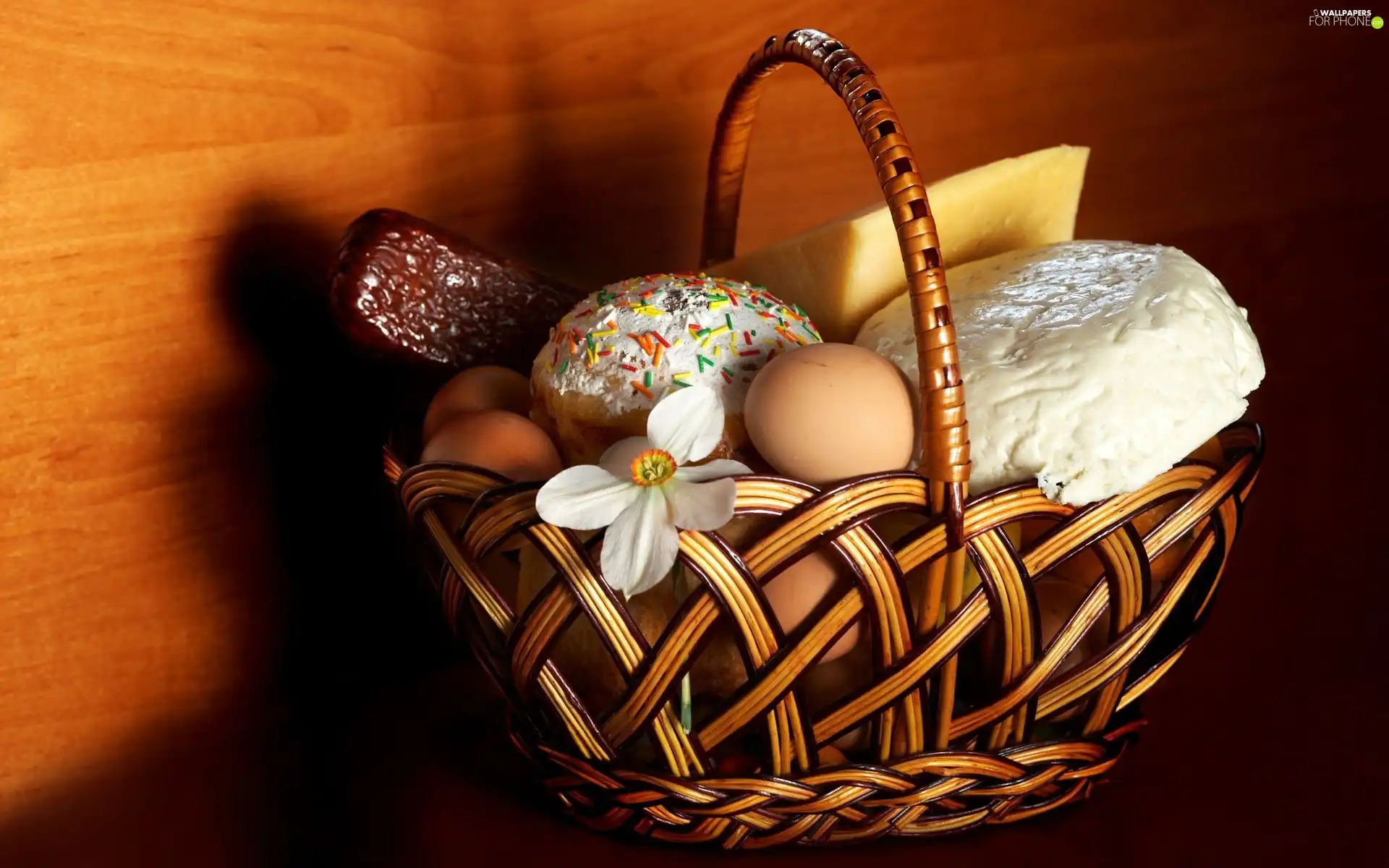 basket, Flower, food, wicker