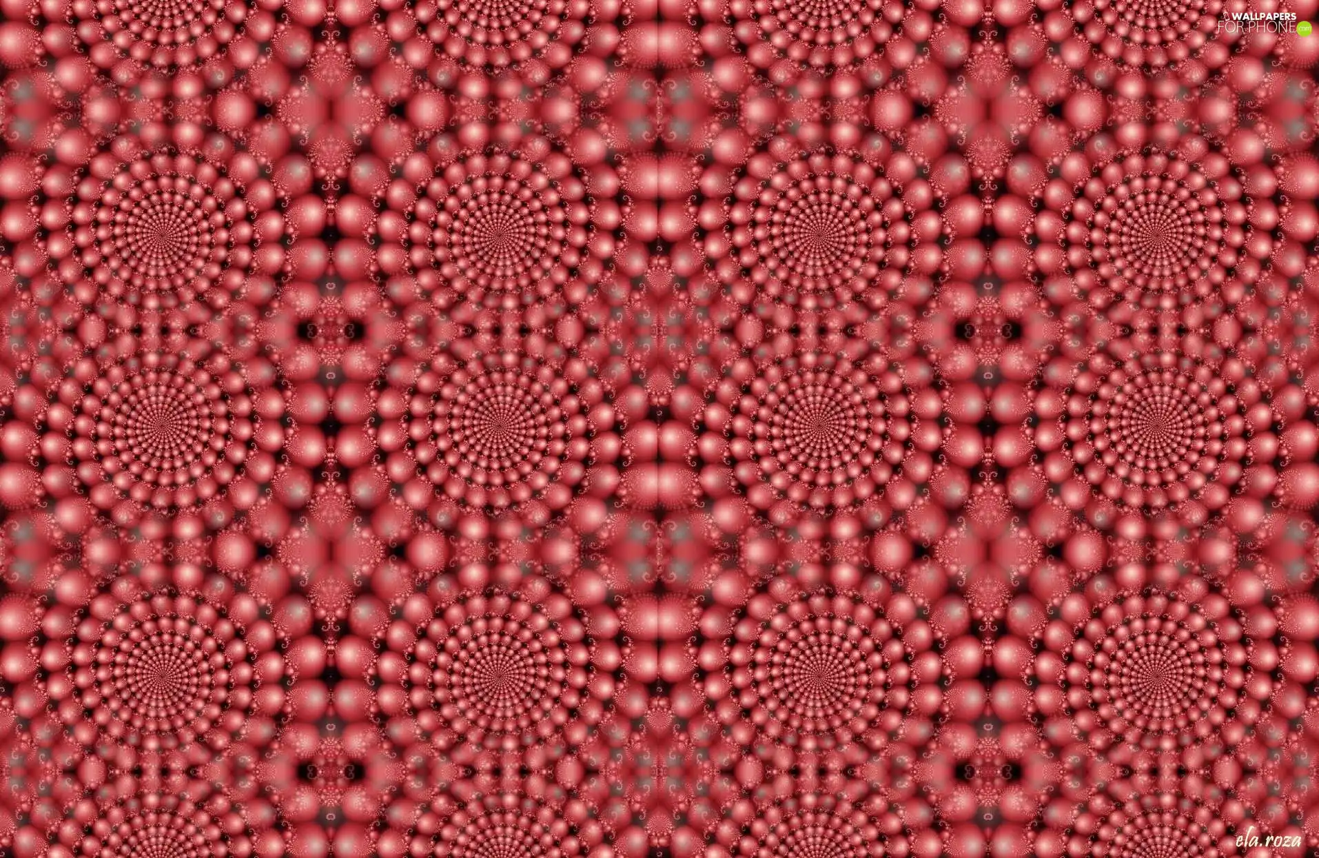 Red, spirals, fractals, ball