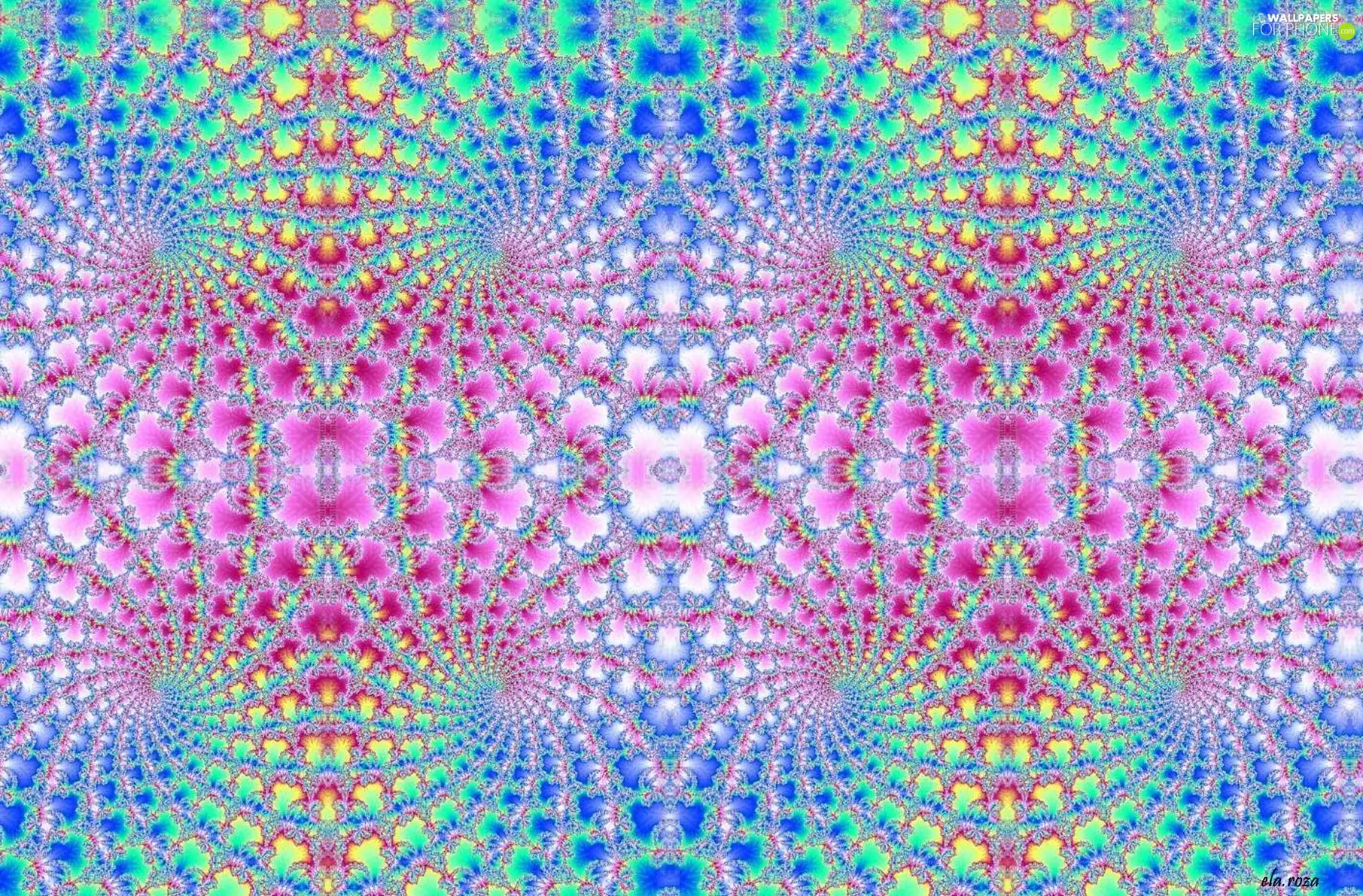 fractals, rainbow, spirals