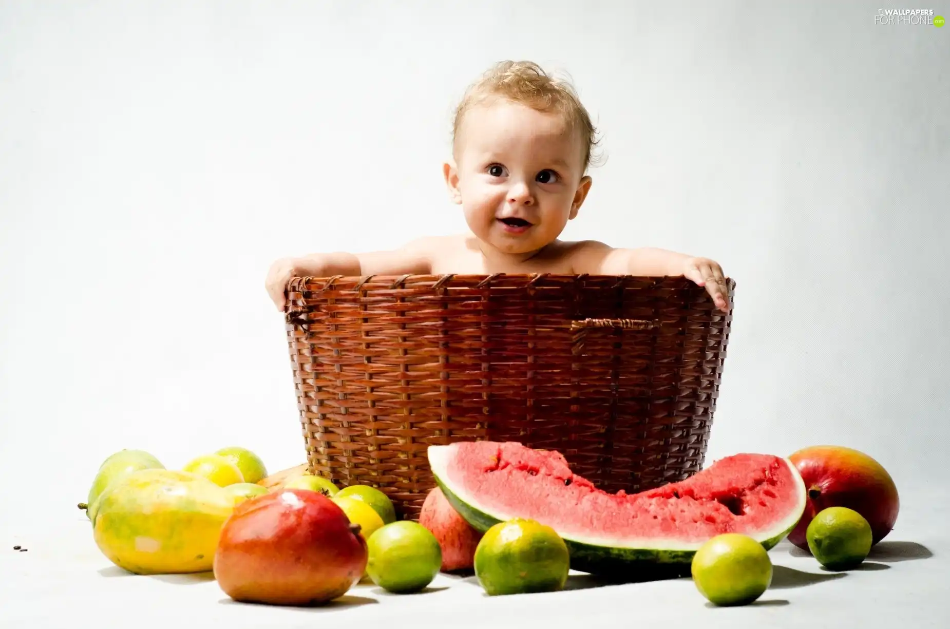 Fruits, basket, Kid