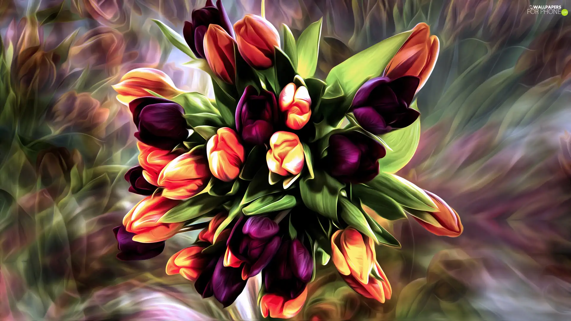 graphics, Tulips, bouquet