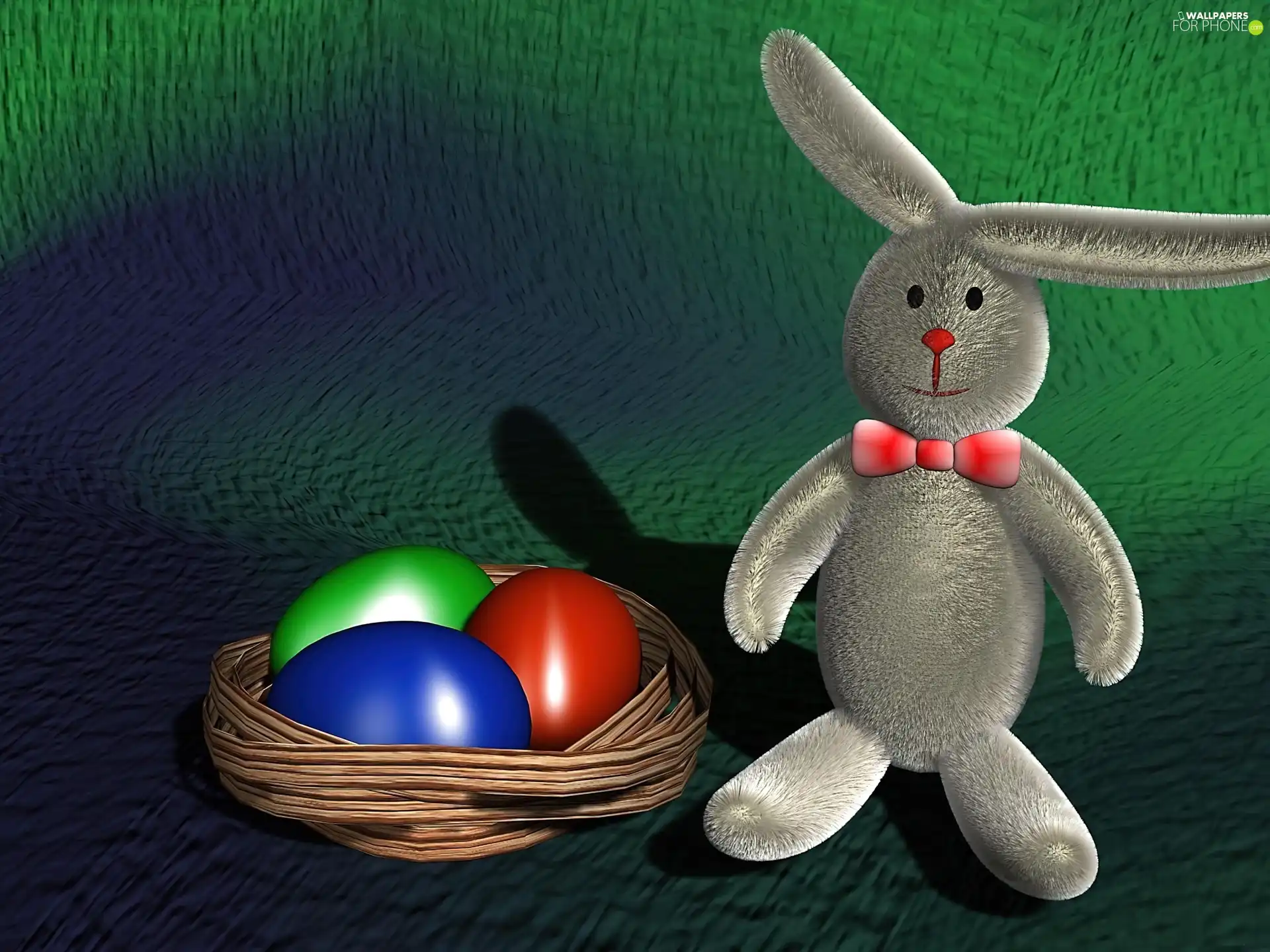 rabbit, basket, graphics, eggs