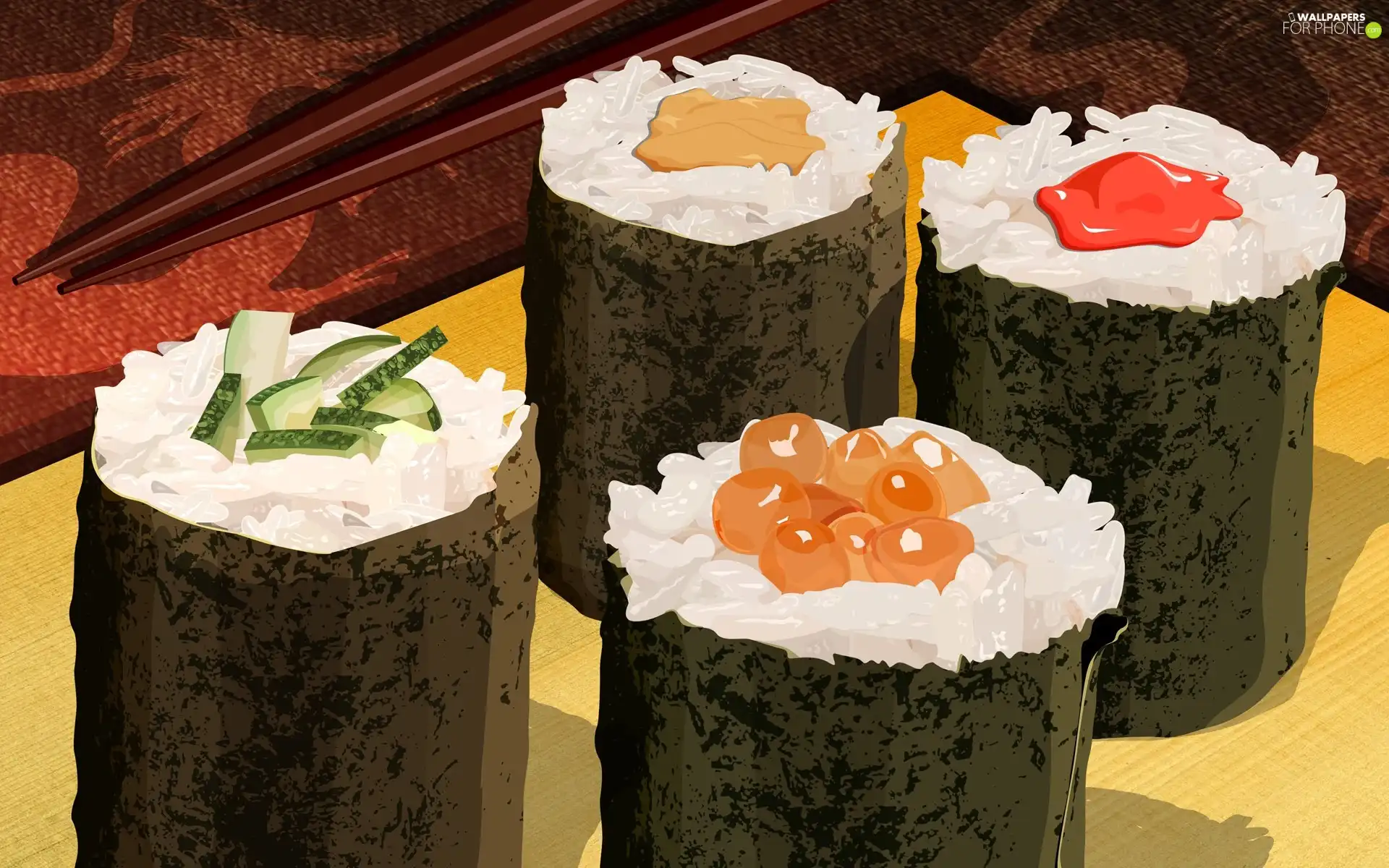 graphics, food, Sushi