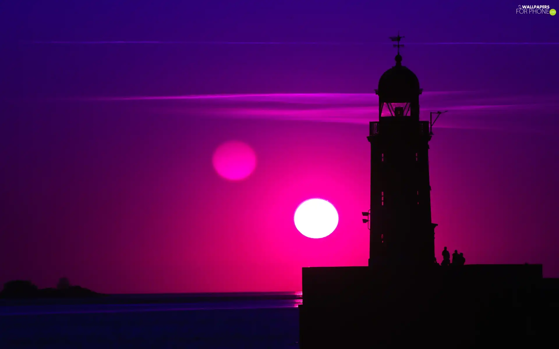 Lighthouses, Violet, Great Sunsets