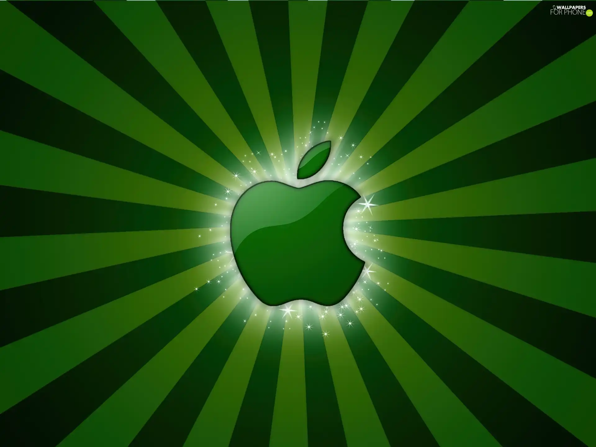 Apple, glowing, green ones