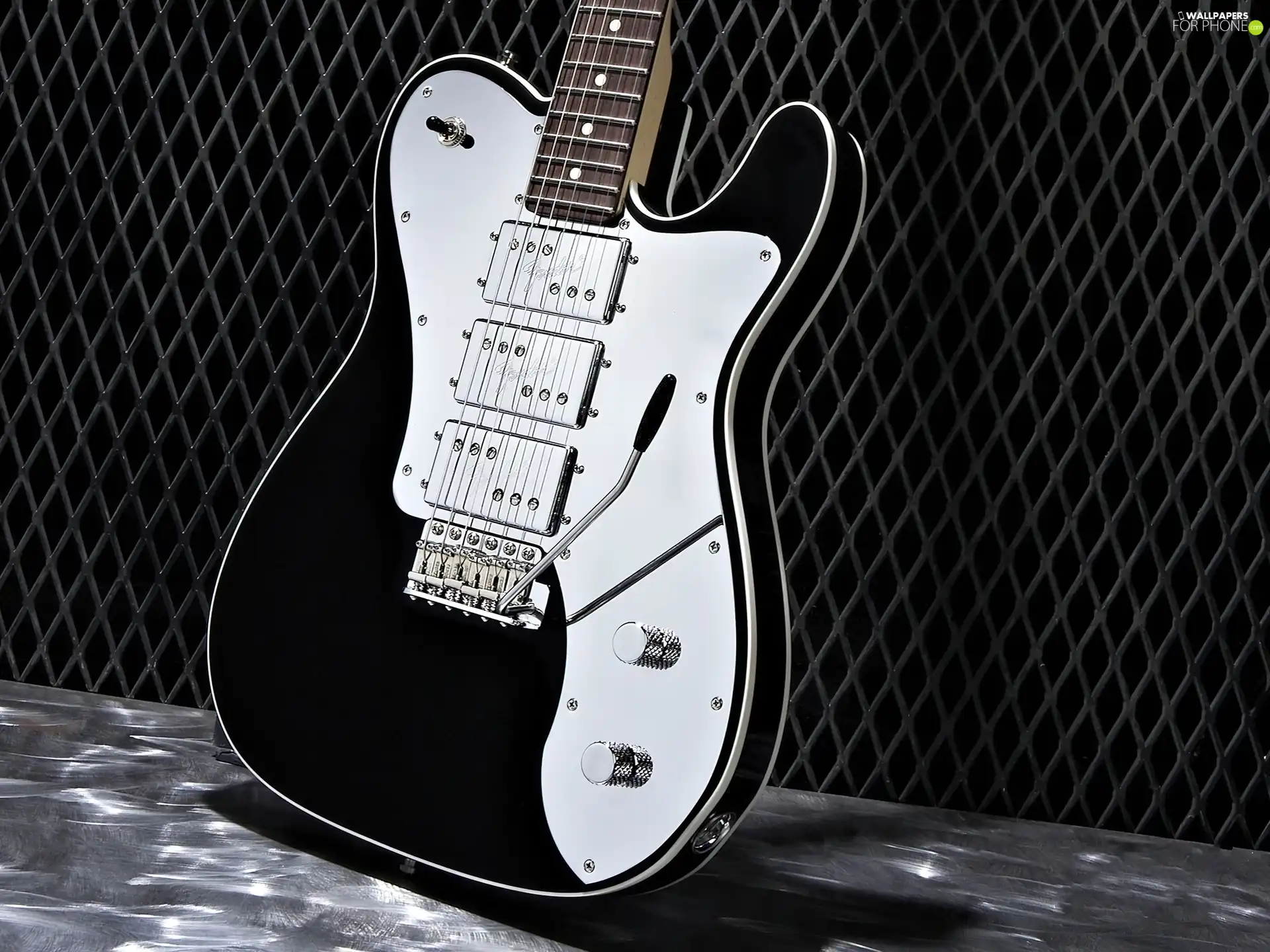 Guitar, black, White