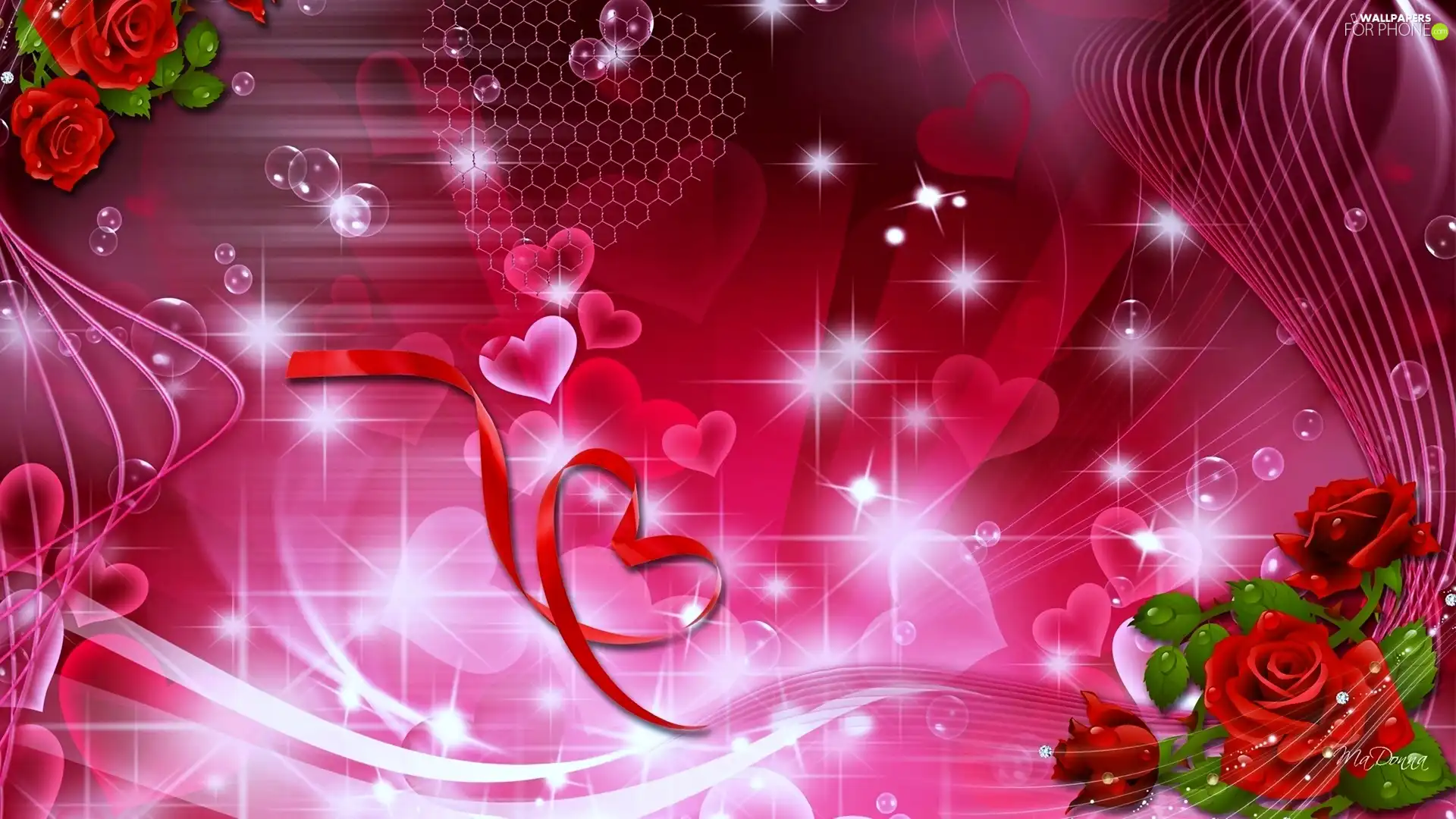 heart, rose, graphics, Valentine