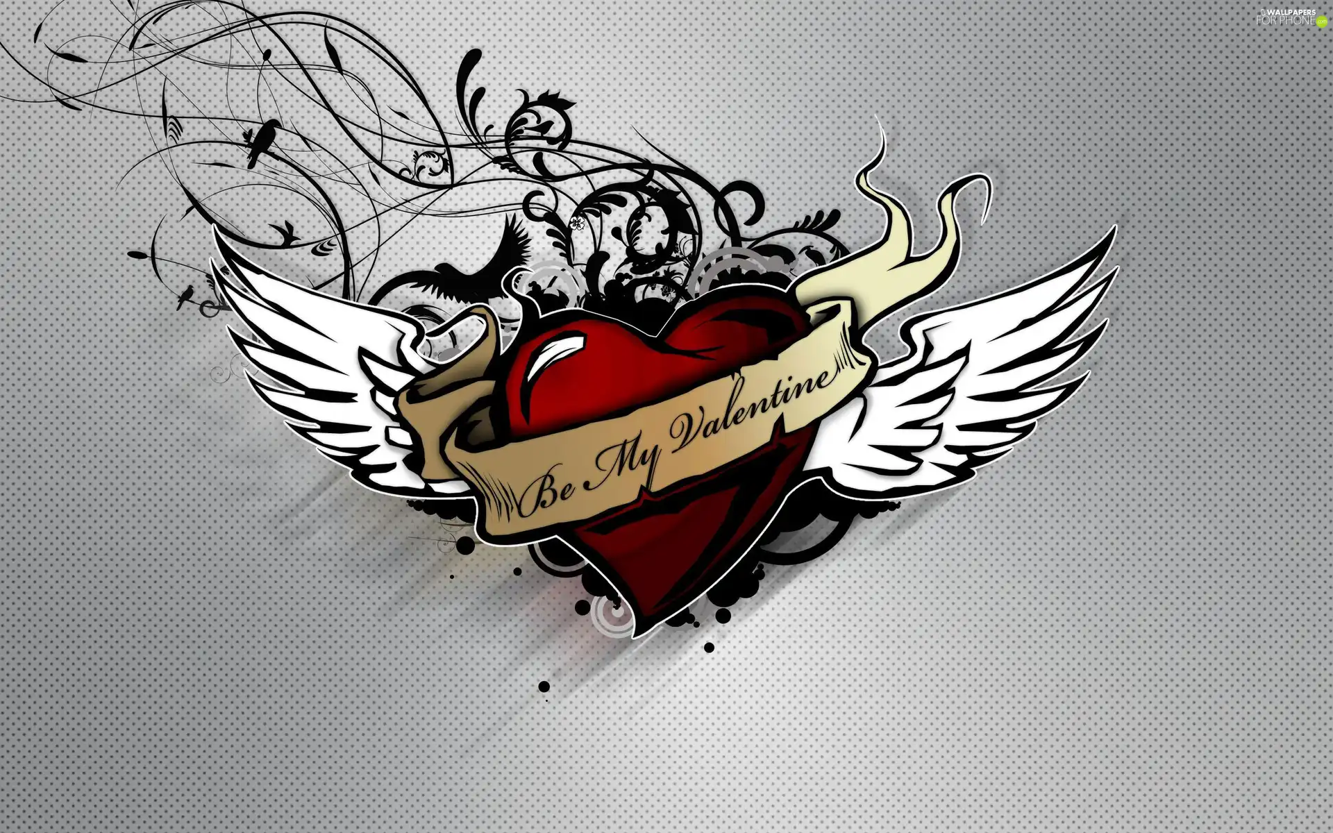 Heart, wings, Valentine