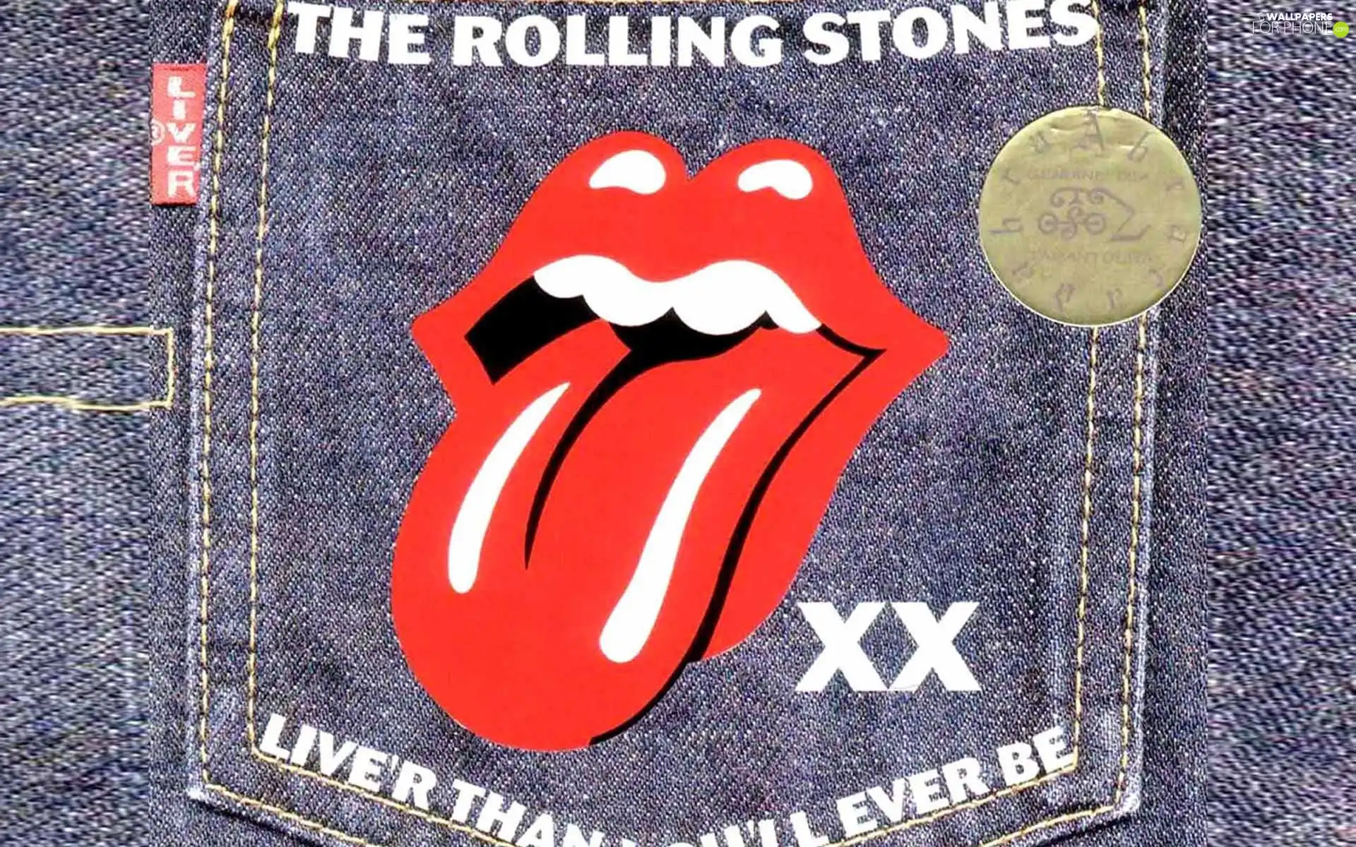 The Rolling Stones, tongue, Jeans