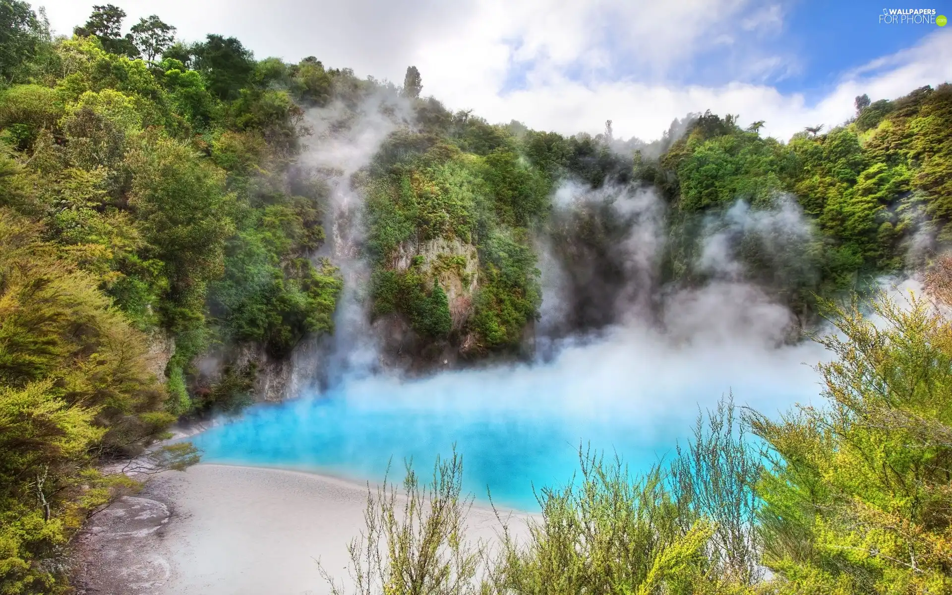 New Zeland, lake, Steam, Waimangu Volcanic Valley