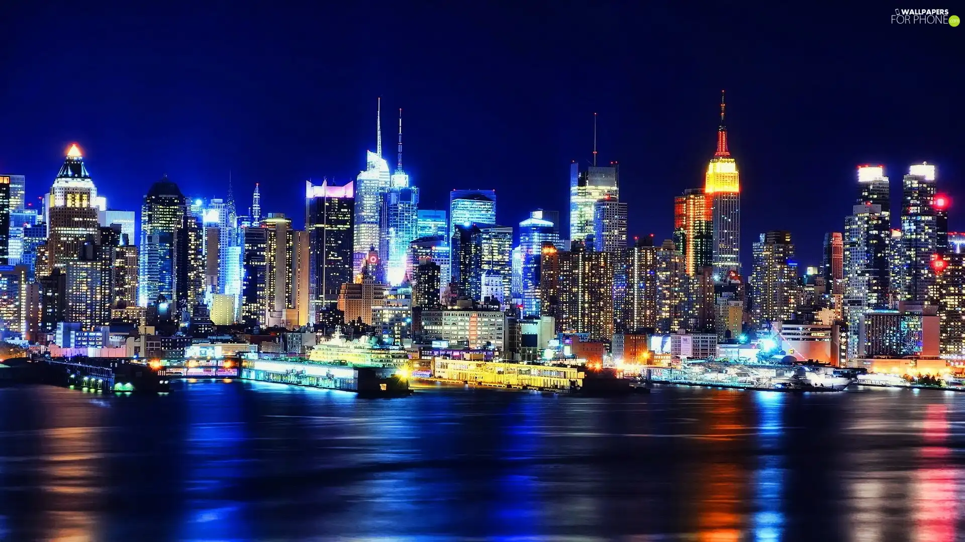 light, Manhattan, Night