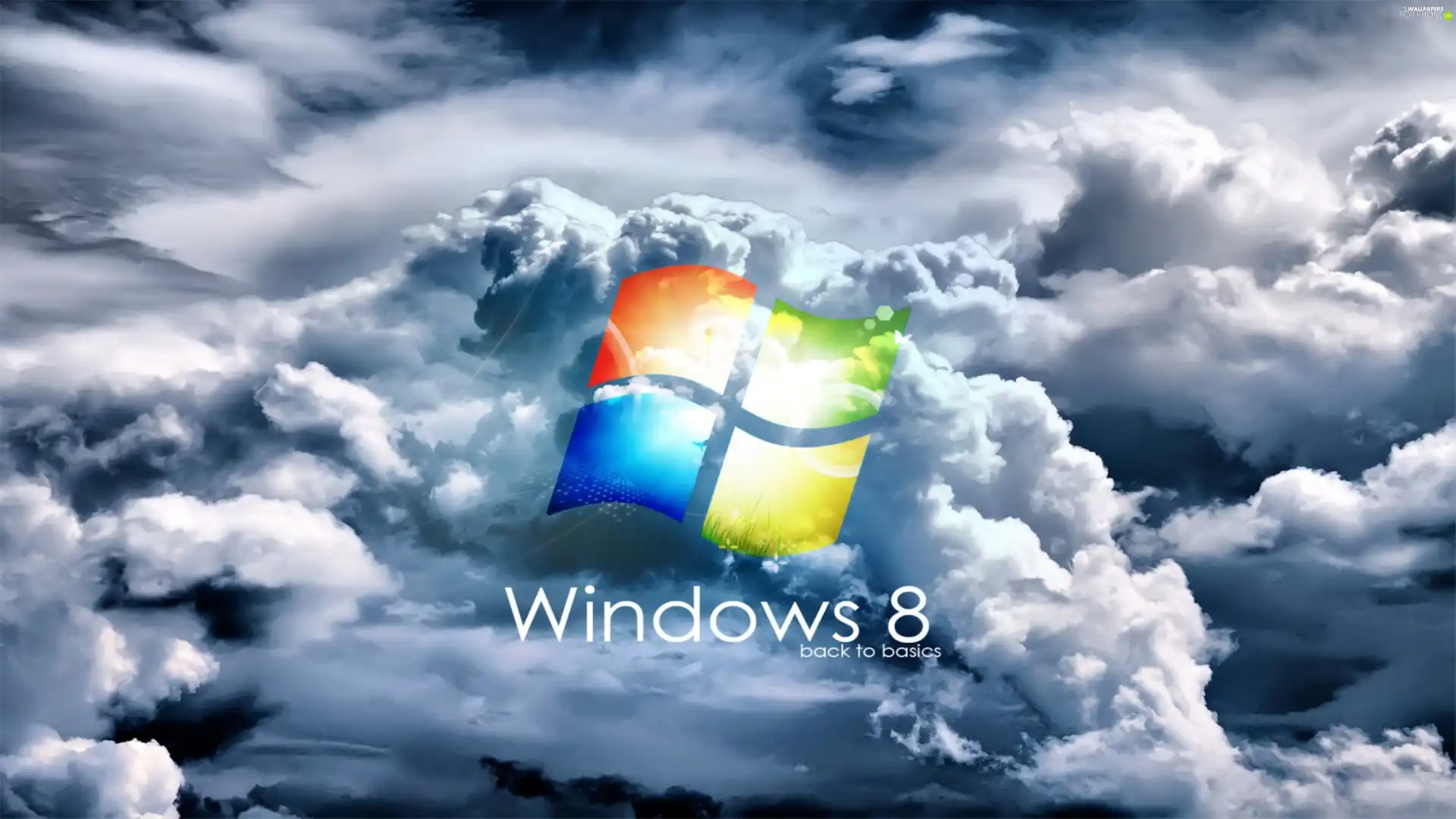 clouds, eight, logo, windows