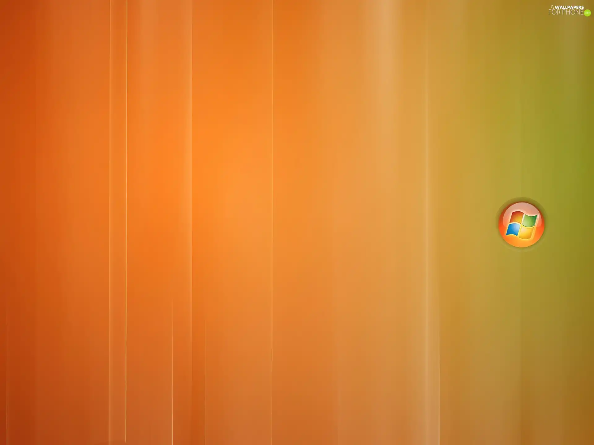 logo, windows, green ones, background, orange