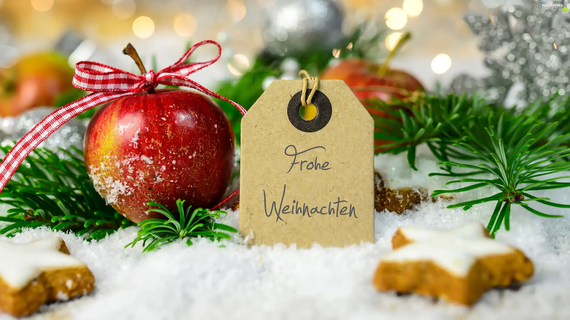 Christmas, composition, Christmas, Apple, Frohe Weihnachten, Merry Christmas, Pendant, text, Twigs