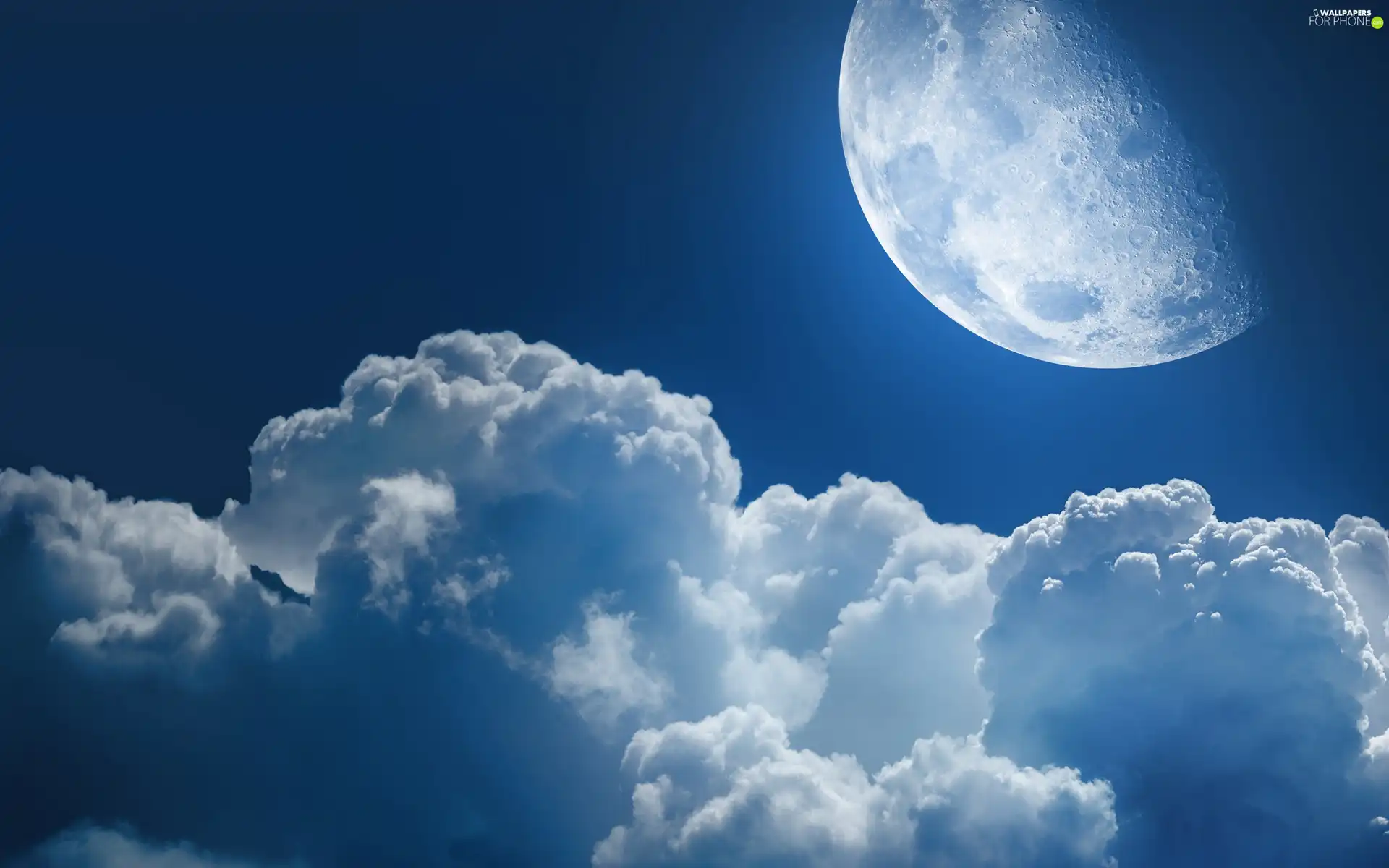 moon, Sky, clouds