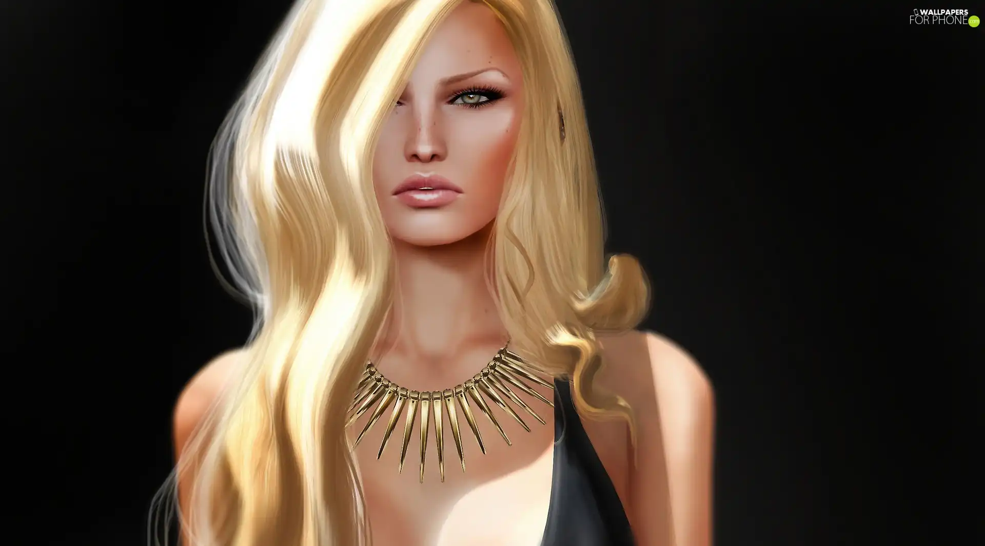 Necklace, graphics, Blonde