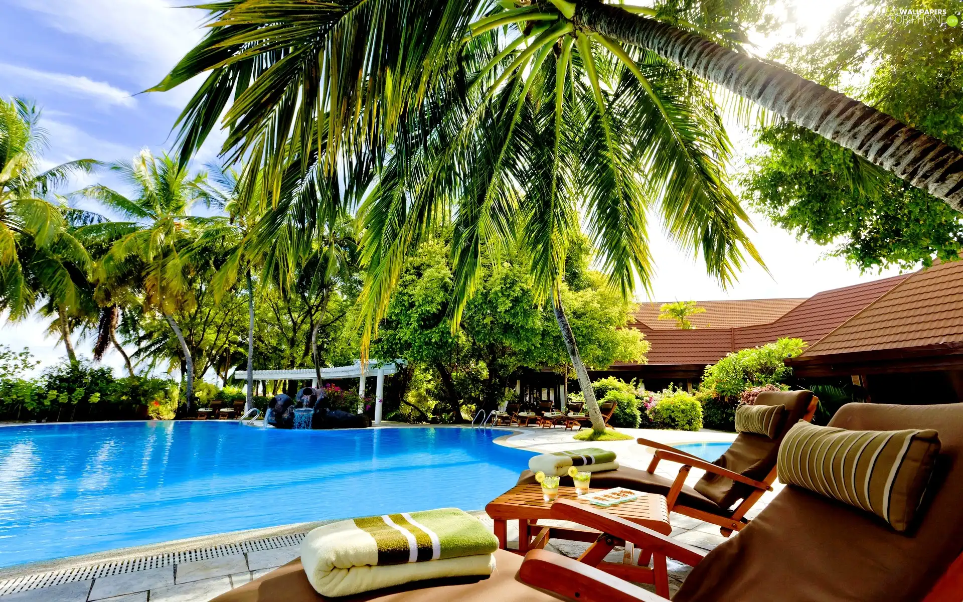 Malaysia, Pool, Palms, Hotel hall