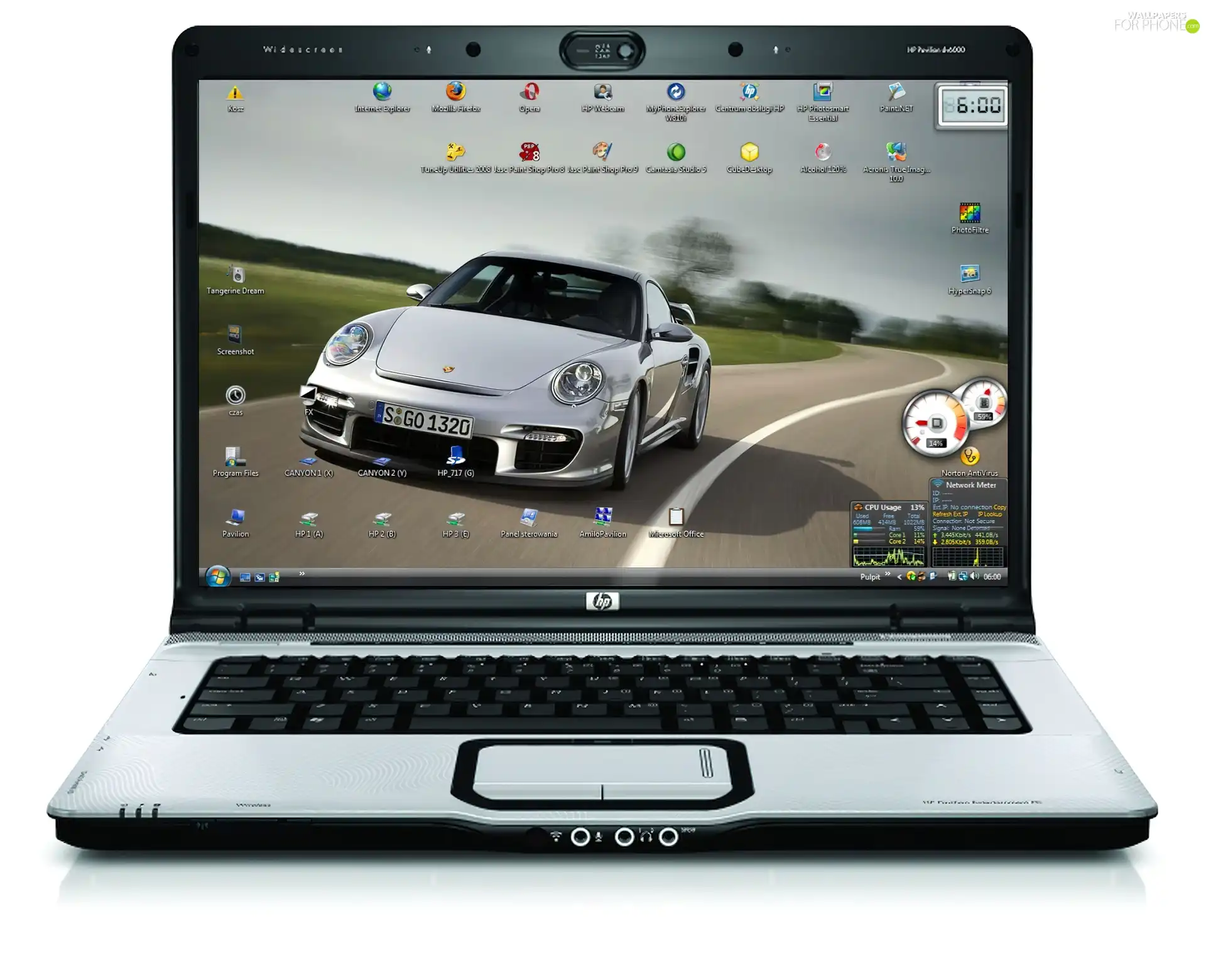 Porsche, laptop, wallpaper