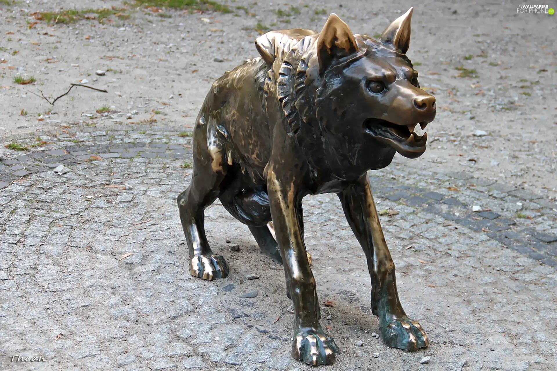 Wolf, old Zoo, Poznań, sculpture