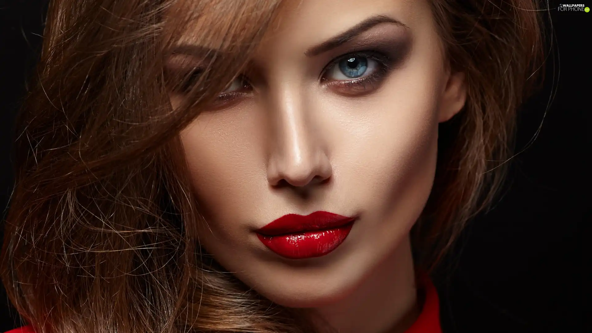 Red, lips, face, make-up, Women