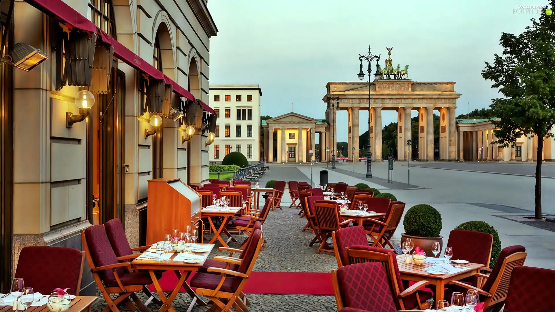 Restaurant, Gate, town, Brandenburg, fragment, Adlon, Hotel hall, Berlin