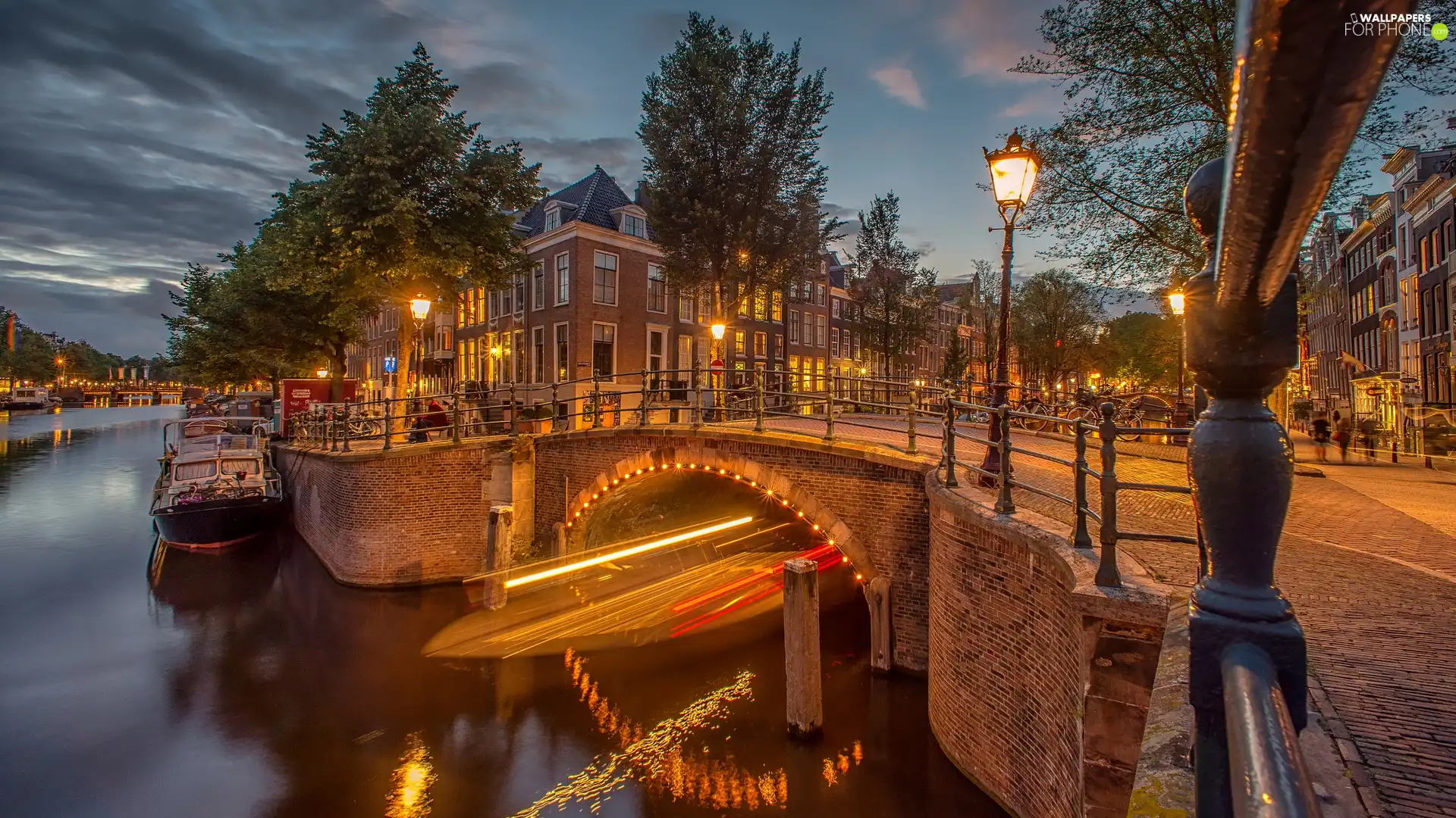 canal, bridge, Amsterdam, River, Houses, Lighthouse, Netherlands