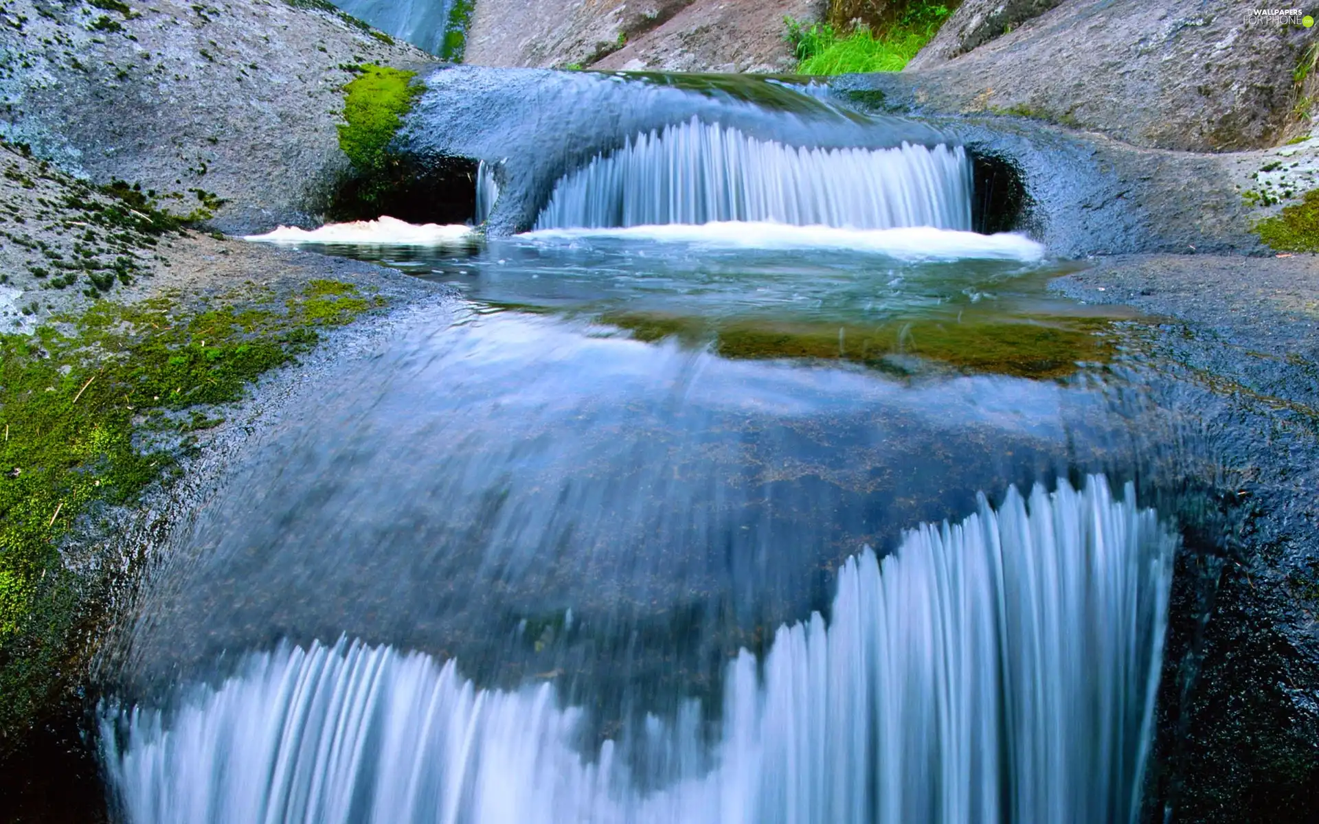 waterfall, rocks