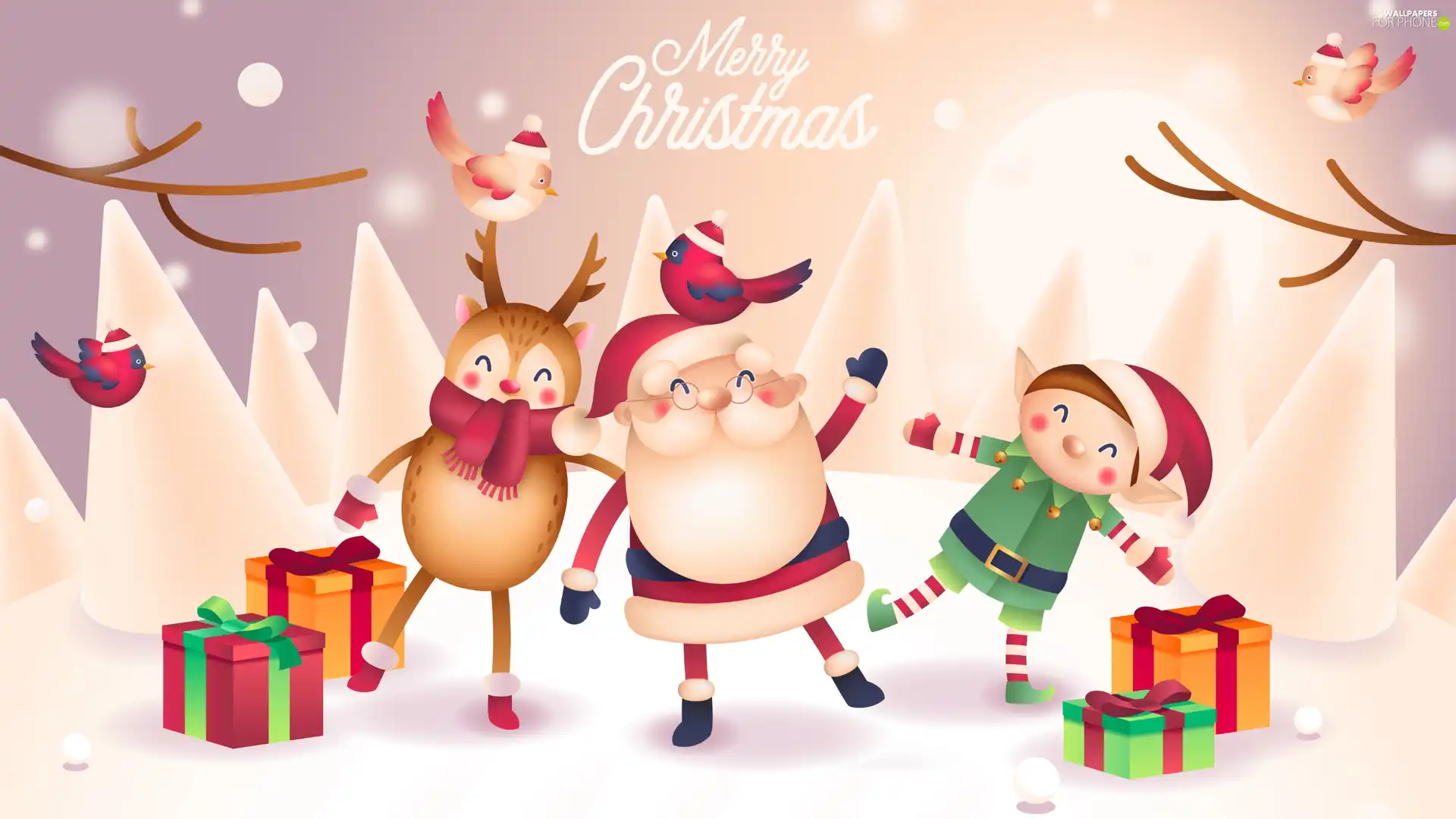 reindeer, graphics, gifts, ##, elf, Santa