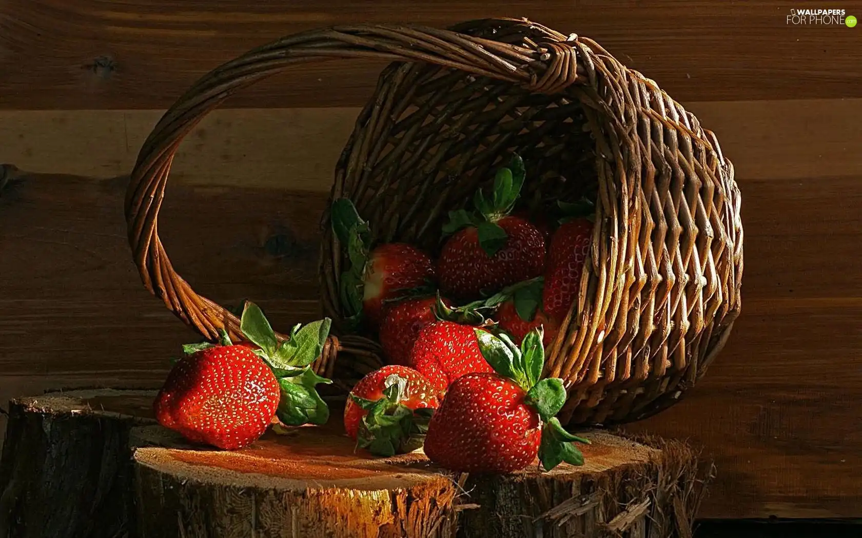 snag, strawberries, basket
