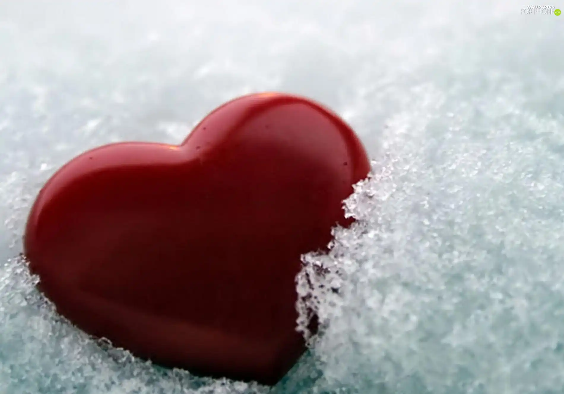 snow, Red, Heart