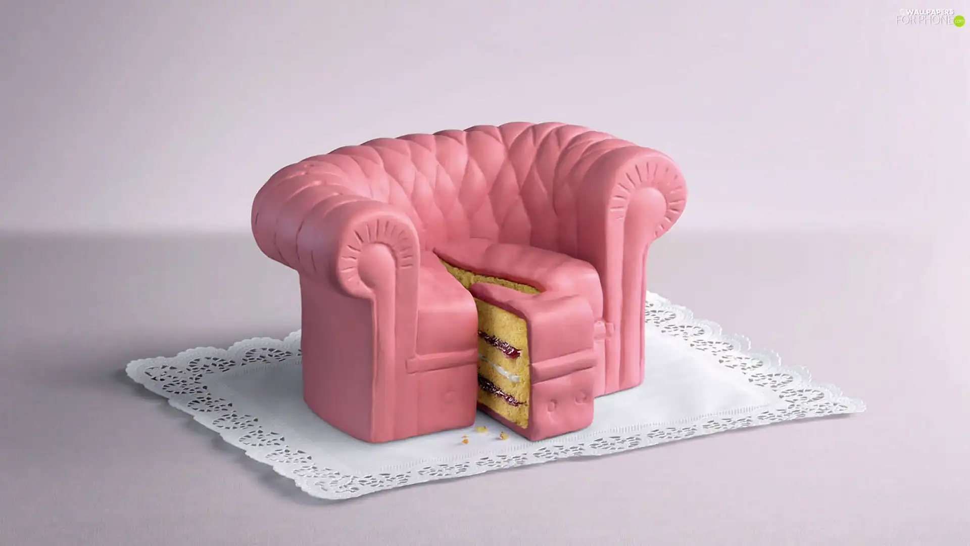 Sofa, cake, Pink