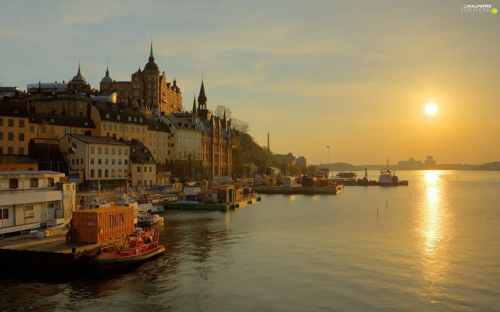 Coast, Sweden, sun, Boat, east, Stockholm