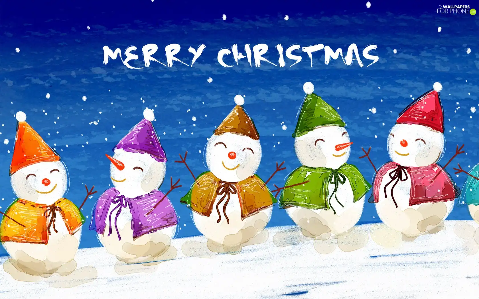 text, cheerful, snowmen