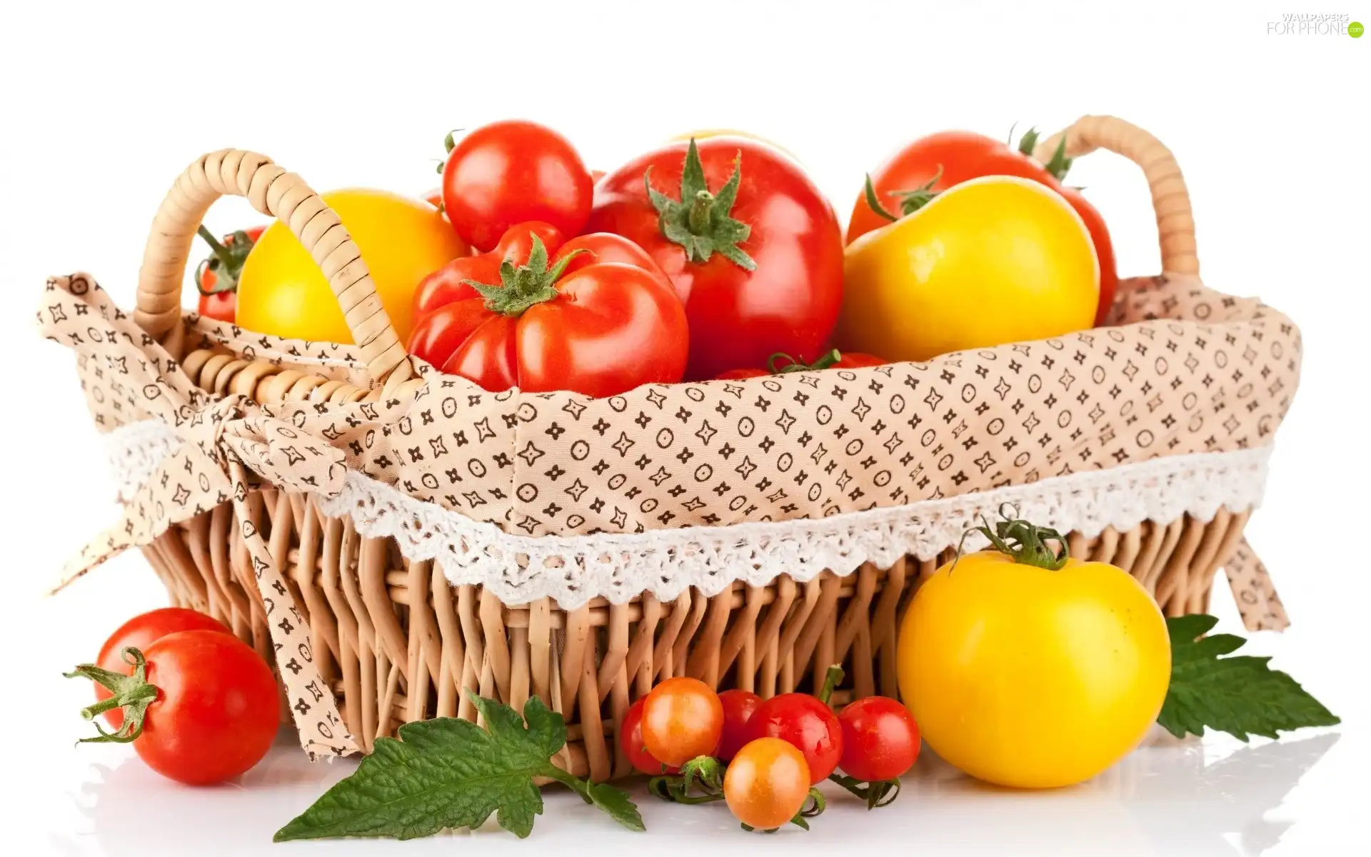 tomatoes, basket, Colorful