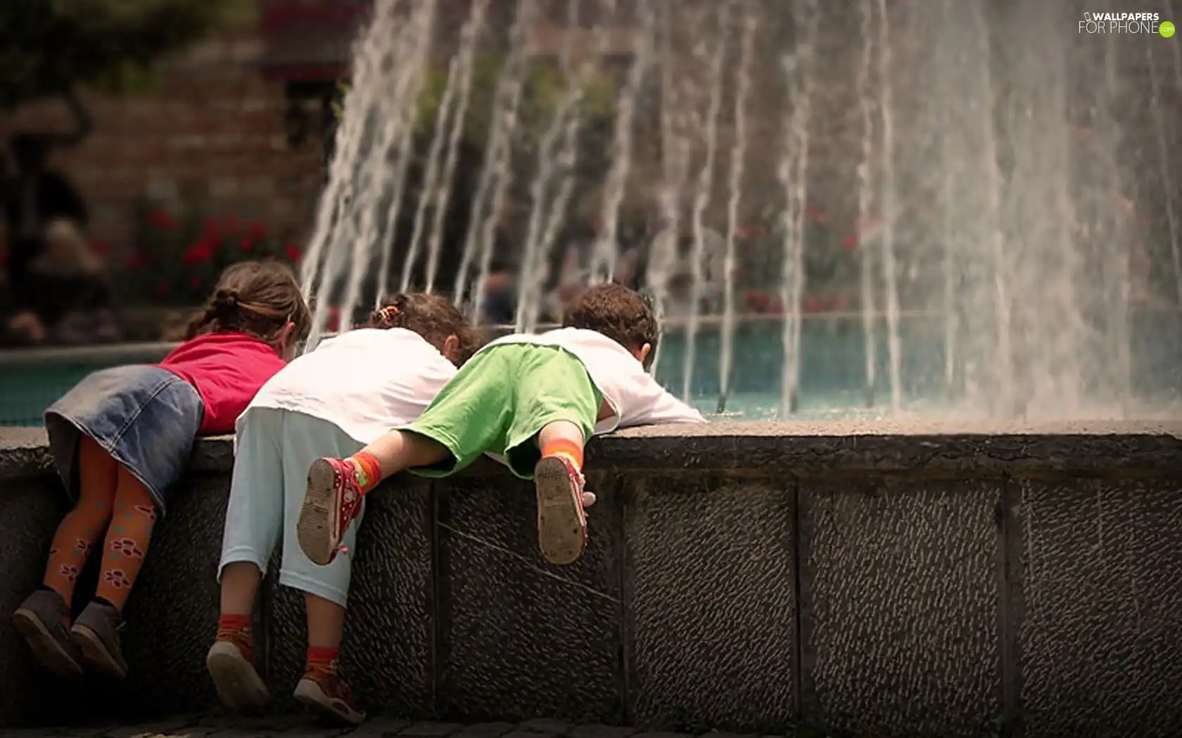 Town, Kids, fountain