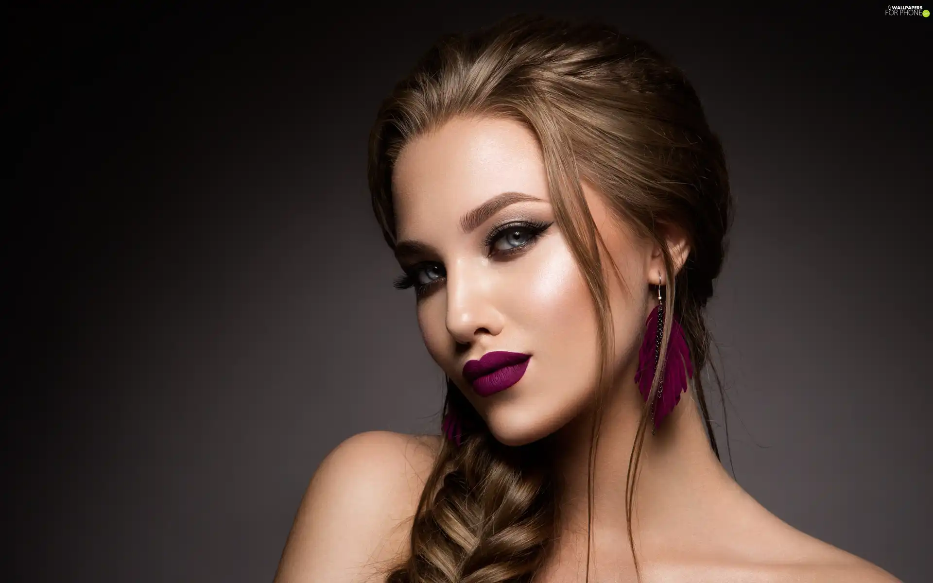 make-up, ear-ring, pigtail, The look, Women