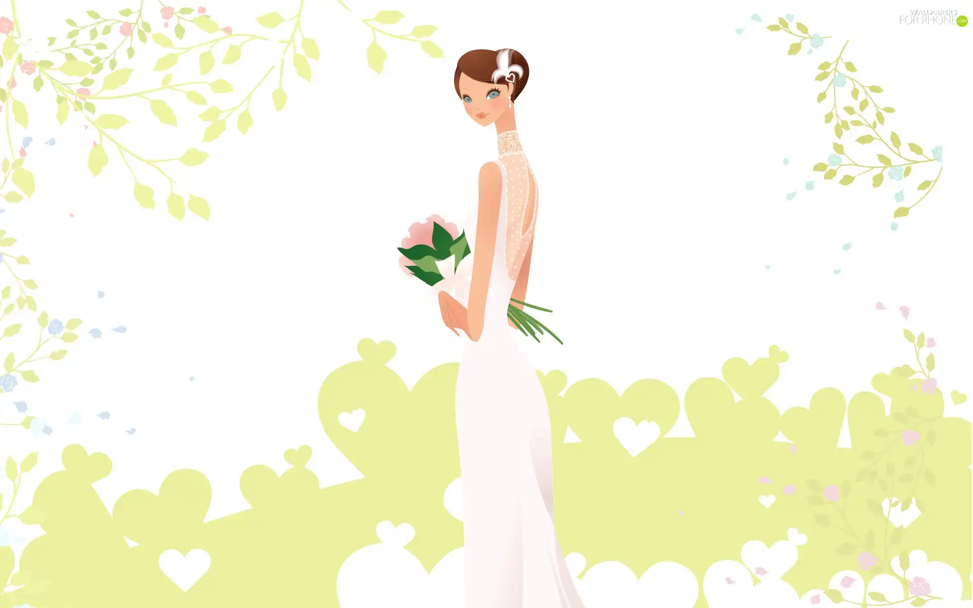 lady, bouquet, wedded, young