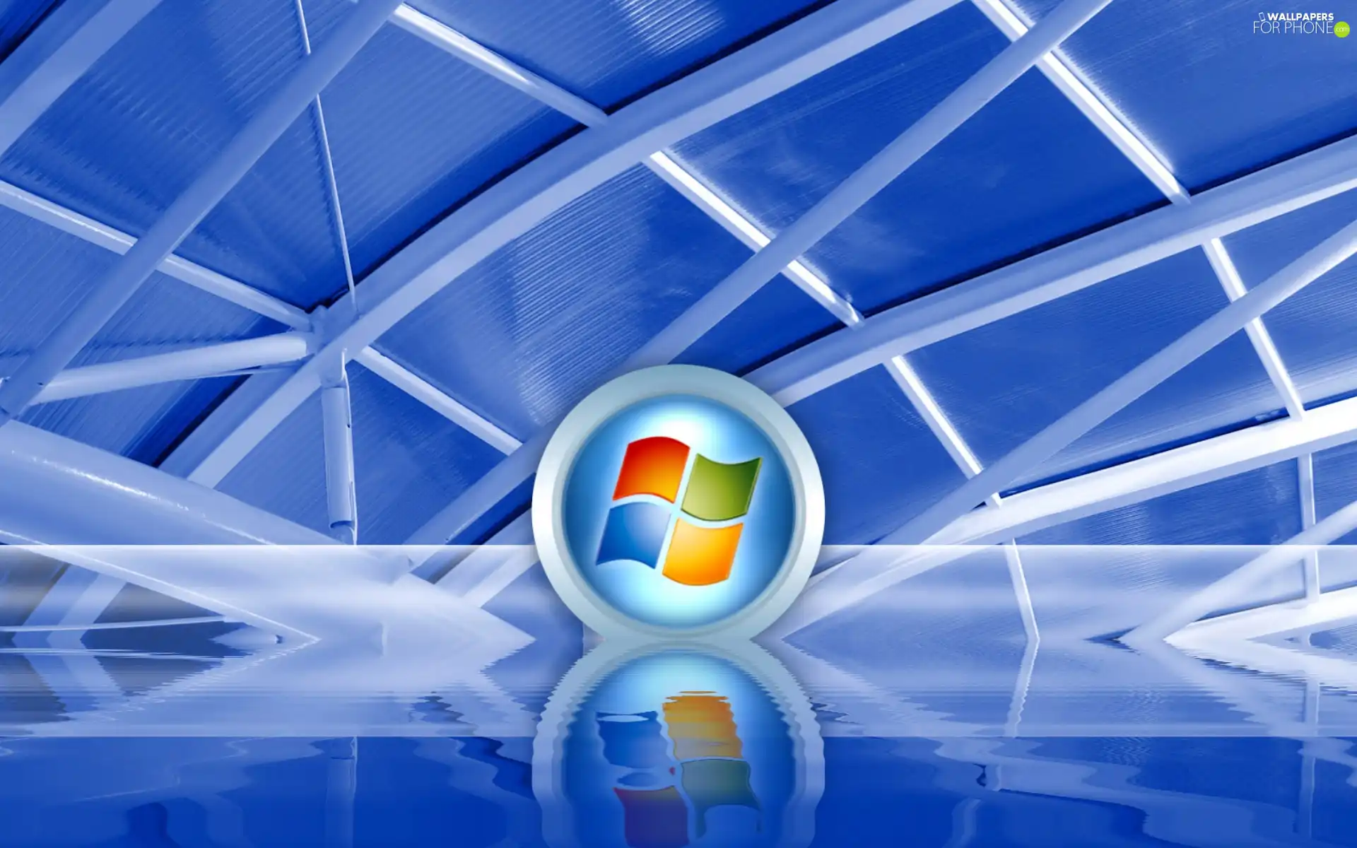windows, background, windows, reflection, logo