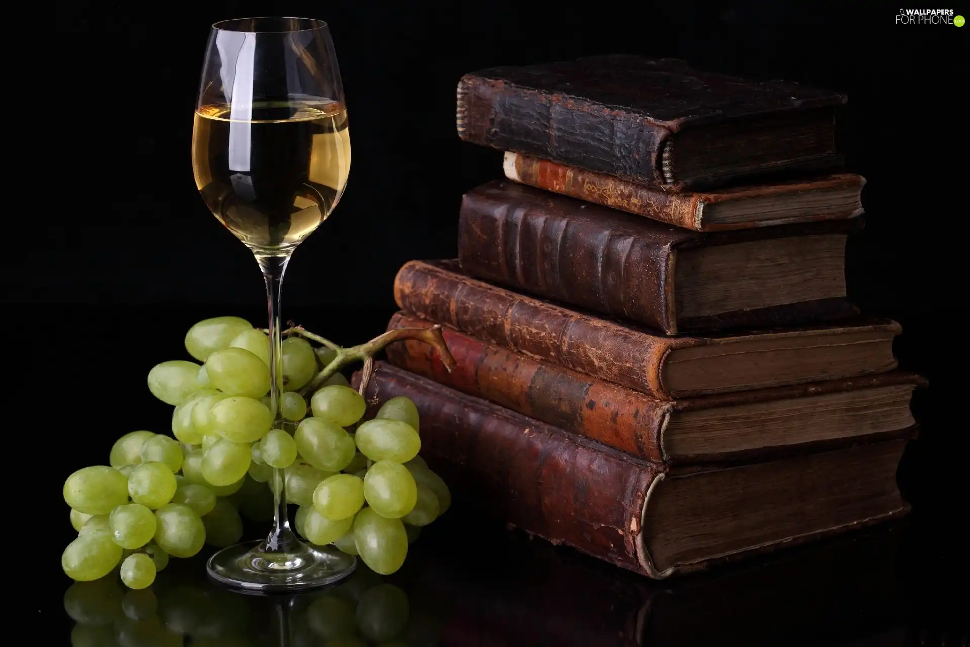 old, Grapes, Wine, Books