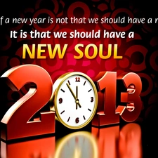 Clock, New Year, 2013