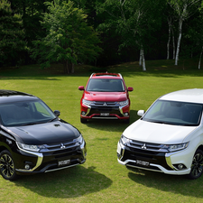 Meadow, forest, Mitsubishi Outlander PHEV, 2016, Three