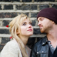 wall, brick, Aaron Paul, Actors, Imogen Poots