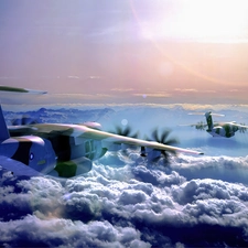 Airbus A400M, clouds