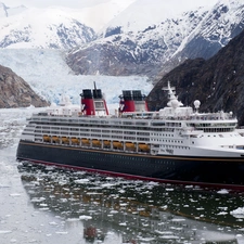 Kry, Ship, Alaska, USA, ice, Mountains