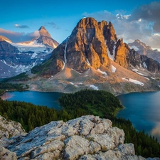 Alberta, Canada, lake, rocks, Mountains
